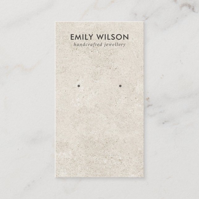 VISITA CHIC OFF WHITE STUCCO STUD EARRING CARTÃO DE EXIBI (Frente)