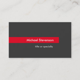 Visita Cinza de Estilo Vermelho Stripe Horizontal Cartão 