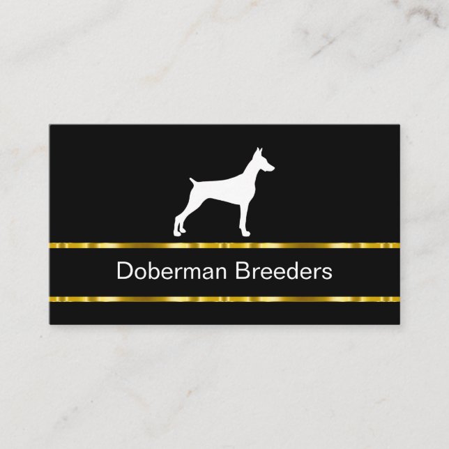 Visita Classy Doberman Pinscher Dog Breeder Cartão de vis (Frente)