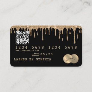 Visita Código QR Dourado do Estipulamento do Cartão de Cr