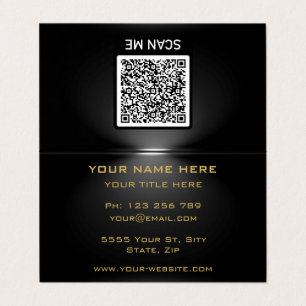 Visita Código QR em Spotlight Black Dourado Cartão de vis