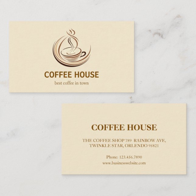 Visita Compro de café simples mínimo barista cartão de vi (Frente/Verso)