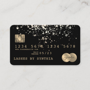 Visita Confetti Dourado Estilado Com Cartão De Crédito