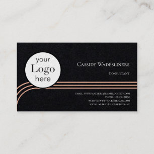 Visita Consultora de logotipo Orange Black Cartão de visi