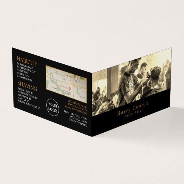 Visita Corta de Cabelo, Barbeiros Masculinos, Cartão de L (Exterior)