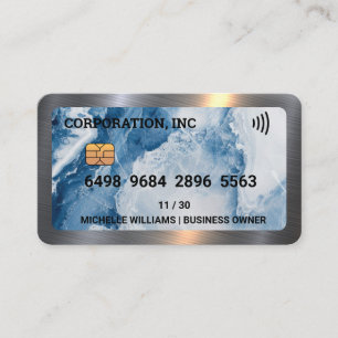 Visita Crédito Cartão de débito Blue Marble Metal