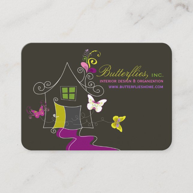 Visita Da casa floral da casa das borboletas cartão de (Frente)