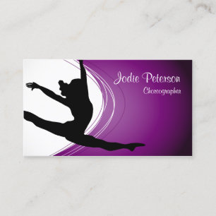 Visita Dancer Jette Leap Silhouette Purple Cartão de vis