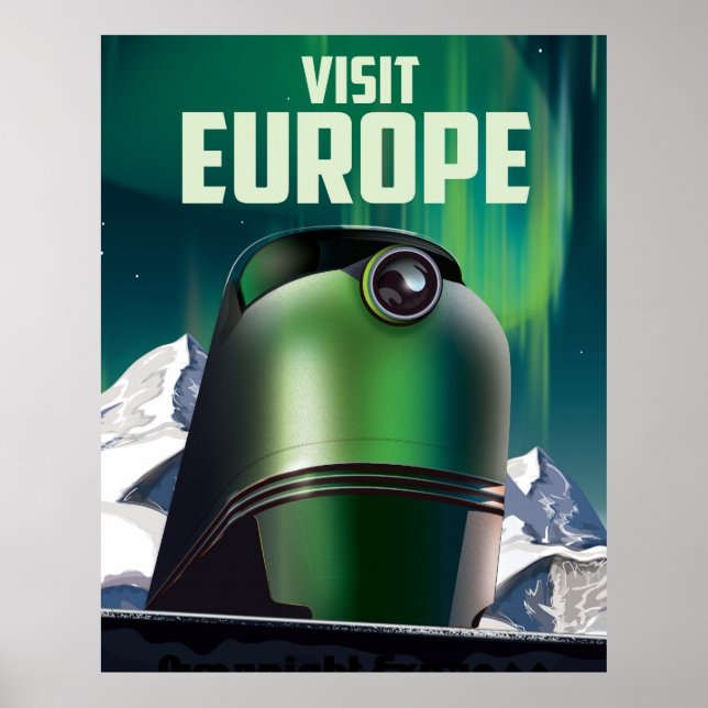 Visita de ficção científica poster de viagens Euro (Frente)