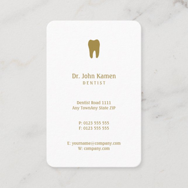 Visita Dentista Clássico | Cartão de Ouro dentário (Frente)