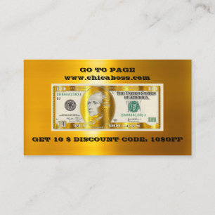 Visita Desconto Inserir logotipo QR Dourado Cartão de vi