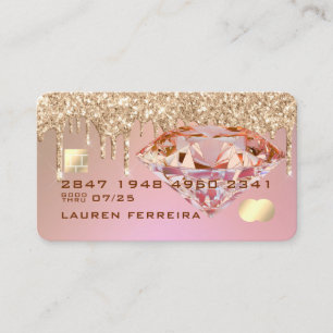 Visita Design de Cartão de Crédito de Diamante Rosa