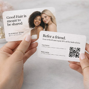 Visita Design de Cartão de Referência de Foto para Cabelo