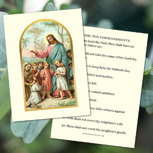 VISITA DEZ COMANDOS JESUS COM CARTÃO DE ORAÇÃO PARA CRIAN