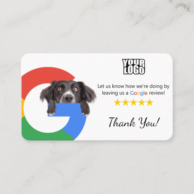 Visita Dog Daycare Google Review Modelo de cartão de negó (Frente)