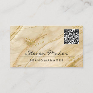 Visita Dourada Marble Stone   Código QR Cartão de visit