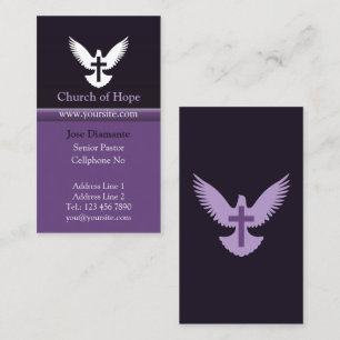 Visita Dove com Cartão de Igreja Vertical Roxo-Escuro