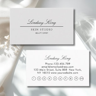 Visita Elegant Script Cartão de Fidelidade Gray Salon 1