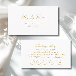 Visita Elegant Script   Cartão de Fidelidade Salão Branco