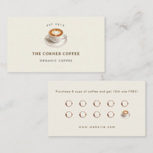 Visita Elegante cartão de fidelidade de café personalizáv