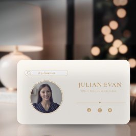 Visita Elegante Girly Instagram Ivory White Cartão de vis