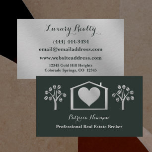Visita Elegante Green Pro Real Estate Broker Cartão de v