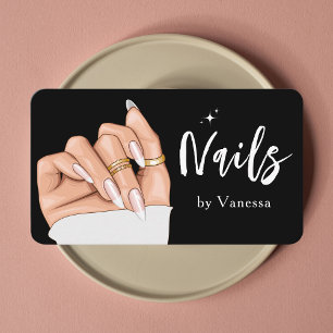 Visita Elegante Nail Artist Salon Qr Code Cartão de visit