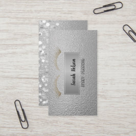 Visita Elegante prata de luxo Faux Lashes Cartão de visit