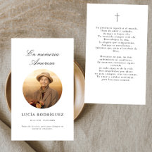 Em Memória | Cartão de Foto de Oração Fúnebre em E