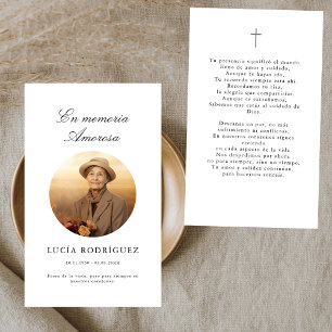 Visita Em Memória Cartão de Foto de Oração Fúnebre em E