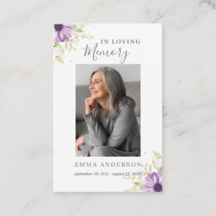 Visita Em memória de amor   Cartão de Oração Funeral Foto