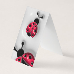 Visita Estilo 3D Ladybugs Bookmark Folheto Cartão de visi