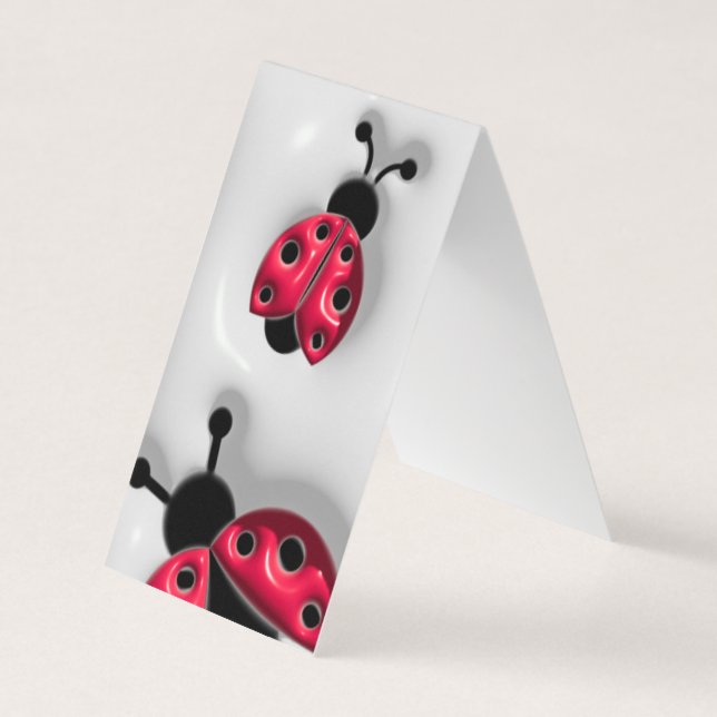 Visita Estilo 3D Ladybugs Bookmark Folheto Cartão de visi (Frente)