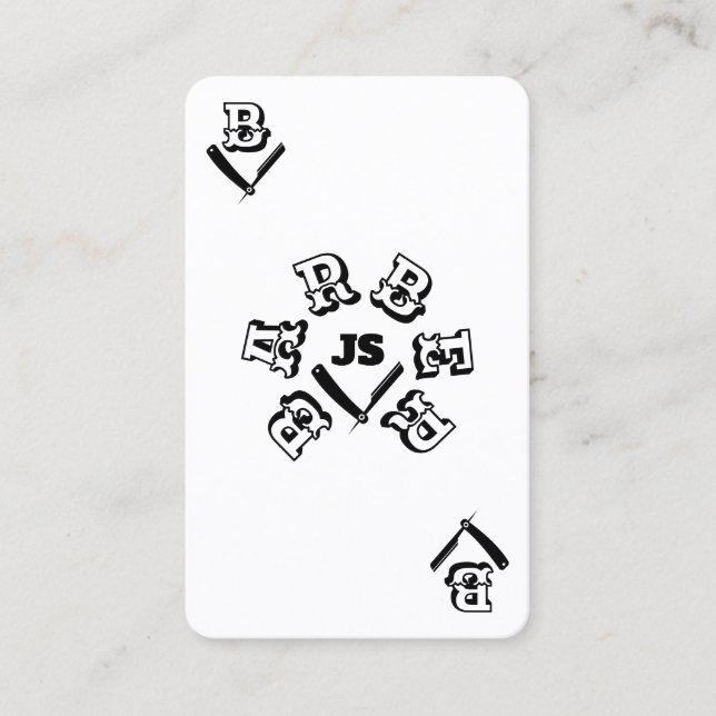 Visita Estilo de barbeiros de cartão áce (Frente)