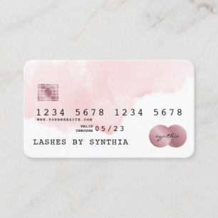 Visita Estilo de Cartão de Crédito de Cores-d-Água Rosa-C