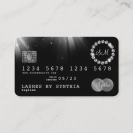 Visita Estilo de Cartão de Crédito Monograma de Diamante 