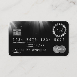 Visita Estilo de Cartão de Crédito Monograma de Diamante