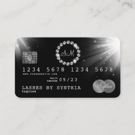 Visita Estilo de Cartão de Crédito Monograma de Diamante 