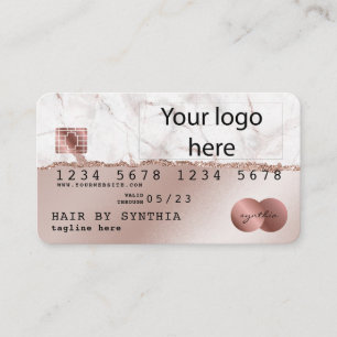 Visita Estilo de Cartão de Crédito RoseGold adicione o se