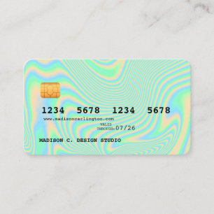Visita Estilo de cartão de crédito verde holográfico