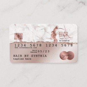 Visita Estilo do cartão de crédito RoseGold Hair Stylist 