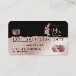Visita Estilo do cartão de crédito RoseGold Hair Stylist 