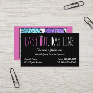 Visita "Eyelash Divas" Lash-Out, Dah-ling! Cartão de visi