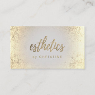 Visita FAUX glitter - script estético design Cartão de vi