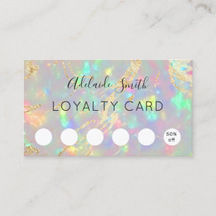 Visita faux iridescent crystal opal do cartão de fidelid