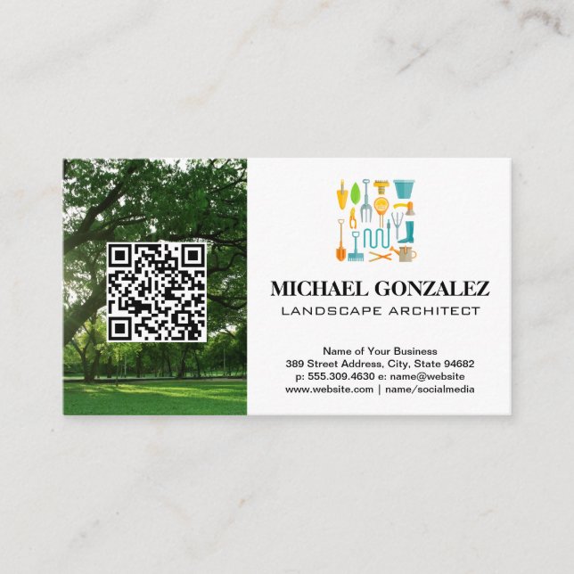 Visita Ferramentas de jardim | Paisagem | Cartão de visit (Frente)