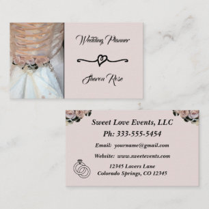 Visita Floral Dusty Peach Wedding Planner Cartão de visit