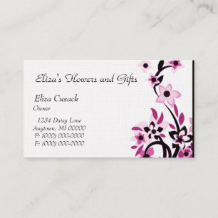 Visita Flores retros brilhantes cartão de visita, fúcsi