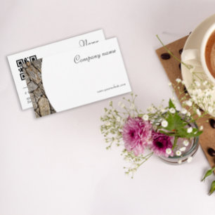 Visita Fotografia de pedra minimalista QR Cartão de visit