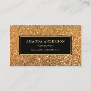 Visita Glitter Dourado Elegante Na moda Faux  Cartão de 